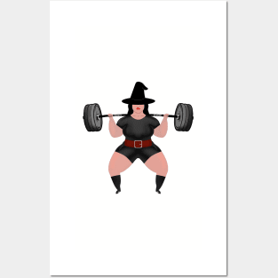 Powerlifter Witch Funny Halloween Gym Posters and Art